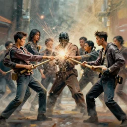 humans beating the out of ai art