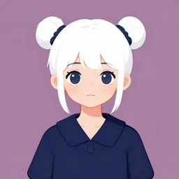 a cute girl, wearing school uniform, white hair, mauve background, dark blue clothes double ball head, sharp focus, pure background color, illustration, morandi color scheme, art station, by ilya kuvshinov