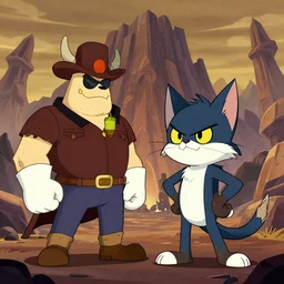 tbone and razor of swat kats in front of mount doom