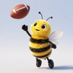 throwing a football shaped like a bee from bee movie