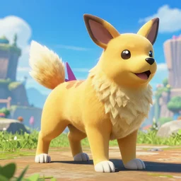 game screenshot of the pokemon dog from monster hunter world ( 2 0 2 0 ), capcom, octane render, blender, cgsociety, maya, flawless masterpiece