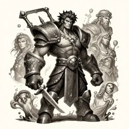 illustration of sylas from league of legends, riot games, splash art, concept art, intricate details, by victor maury, hunter gage, oussama agazzoum and sunny kindlejack pandita