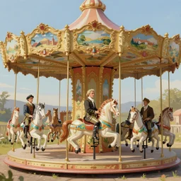 a beautiful digital illustration painting of a fantasy carousel with painted horses by benoit b. mandelbrot, steven belledin, martin johnson heade, lee madgwick, caspar david friedrich, and david rios ferreira. 8 k resolution trending on artstation concept art digital illustration