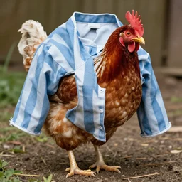 chicken with prisioner clothes