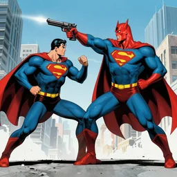 The Gun Devil fights superman