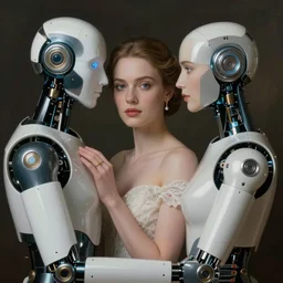 A woman marrying her robot