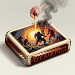 vintage matchbox illustration of doomsday apocalypse