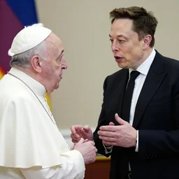 pope francis talking with elon musk