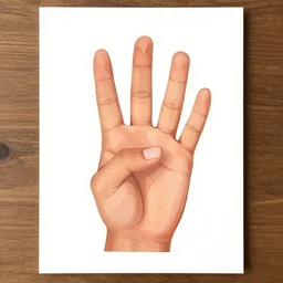 hand with 4 2 fingers digital art print