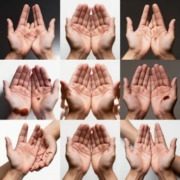collage of various hand photography, hand symmetry, highly detailed, photorealistic, digital art, wimmelbilder, 8 k