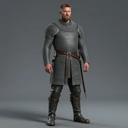 Hafþór Júlíus Björnsson as a middle-aged knight in a chainmail hauberk and sabatons, highly detailed, artstation, concept art, sharp focus, 8K, octane render, unreal engine