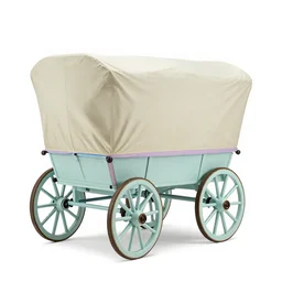 pastel covered wagon, 8k product photo, isolated on a pure white background, centered, entire object in frame, sharp focus, soft studio lighting
