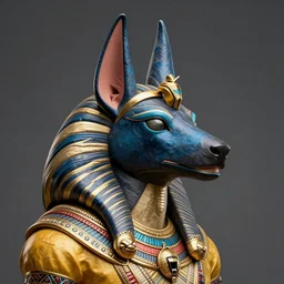 anubis head, highly detailed, cultist, artstation, colored, beeple