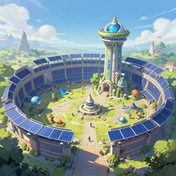 solarpunk, arena, artstation, unreal