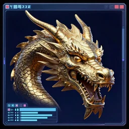 retro gui depicting a dragon head. highly detailed. artstation. r / cyberpunk