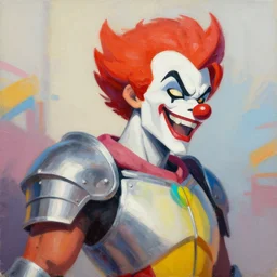 greg manchess portrait painting of armored joker as overwatch character, medium shot, asymmetrical, profile picture, organic painting, sunny day, matte painting, bold shapes, hard edges, street art, trending on artstation, by huang guangjian and gil elvgren and sachin teng