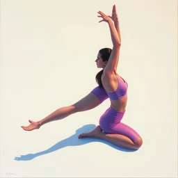 isometric of a woman doing yoga by shusei nagaoka kaws, david rudnick, airbrush on canvas, pastell colors, cell shaded