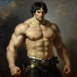 William-Adolphe Bouguereau painting of Eren Jaeger Titan Form