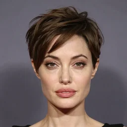 portrait of a beautiful 20-year-old Angelina Jolie hackers pixie haircut serious facial expression by Mario Testino,  headshot, detailed, award winning, Sony a7R