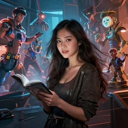she got a lot of pretty, pretty boys,, global lighting, digital art, artstation