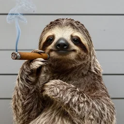 1 9 3 0 s mugshot of a sloth smoking a cigar.