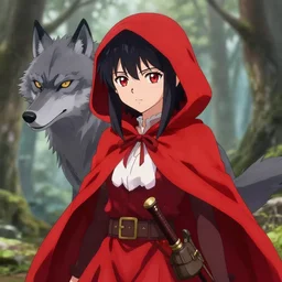 An anime portrait of Little red riding hood the wolf slayer, by Kan Liu, trending on artstation, official media