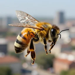 one big bee, one small city.
