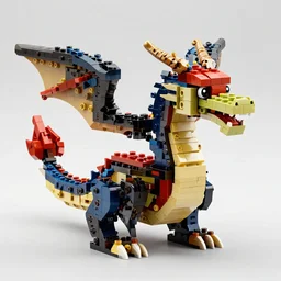 a dragon made out of legos, hd, 4 k, high resolution, intricate detail