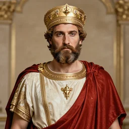 amazing portrait of a byzantine emperor, product photo