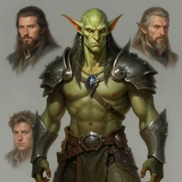 character concept portrait, male firbolg druid, style digital painting, concept art, smooth, sharp focus, illustration, from metal gear, by ruan jia and mandy jurgens and william - adolphe bouguereau, artgerm