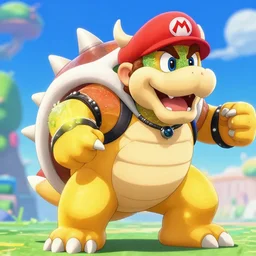 super mario meets bowser in the new anime, screenshot