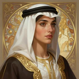 arab sheik, deep focus, d & d, fantasy, intricate, elegant, highly detailed, digital painting, artstation, concept art, matte, sharp focus, illustration, hearthstone, art by artgerm and greg rutkowski and alphonse mucha