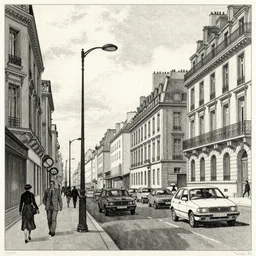 downtown Paris after the war by dan seagrave art and Moebius