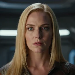 very pretty blond borg queen on a borg ship, perfect face, symmetrical face, moody lighting, shallow depth of field,