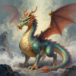 luck dragon, neverending story, surreal digital painting
