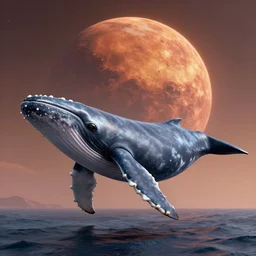 whale on mars, photorealistic, very detailed, high definition landscape, beautiful anatomically correct whale, stars in the sky, award winning photograph