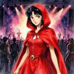 portrait, beautiful Little red riding hood at a rave concert, watercolor, dramatic lighting, cinematic, establishing shot, extremly high detail, foto realistic, cinematic lighting, pen and ink, intricate line drawings, by Yoshitaka Amano, Ruan Jia, Kentaro Miura, Artgerm, post processed, concept art, artstation, matte painting, style by eddie mendoza, raphael lacoste, alex ross
