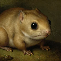 close up view of one critter, painting by hieronymus bosch, high quality focus, portrait