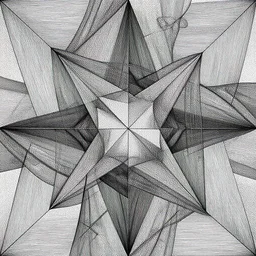 Geometrically surreal AI, extremely high detail, photorealistic, intricate line drawings, dotart, album art in the style of James Jean