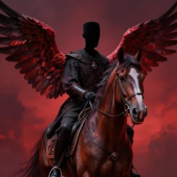 headless horseman without head on top of horse with wings, dark vibrant colors concept art, trending on artstation, highly detailed, intricate, sharp focus, digital art, 8 k