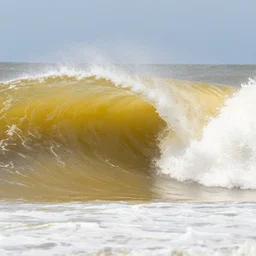big waves, yellow