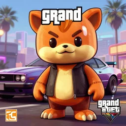 Linux mascot Tux in Grand Theft Auto 5 cover art, epic, 4k resolution, extremely detailed, very sharp, artstation, digital art, vibrant,