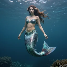 a full body portrait of reallife Fine mermaid , under the water. ultrarealism, high details, cinematic, 8k resolution, beautiful detailed, insanely intricate details, artstation trending, octane render, unreal engine