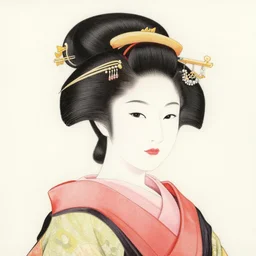 a portrait of a japanese geisha, drawn by robbie trevino and dan mumford, poster, digital art, comic art, concept art, single head, no double head,