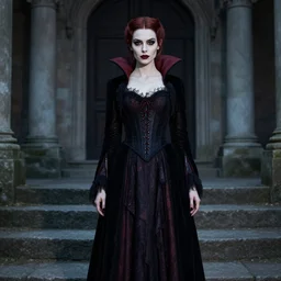 sanna marin posing as a vampire in gothic clothing - n 4