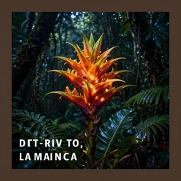 shining colorful exotic flower in the dark night jungle, by trent parke, surreal