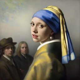 1 7 th century portrait oil painting, scarlett johansson, realistic, expressive emotions, johannes vermeer, luminous skies, highly detailed, michael cheval, peter mohrbacher, boris vallejo, jessica rossier, oil painting, highly detailed, cinematic lighting, unreal, natural tpose
