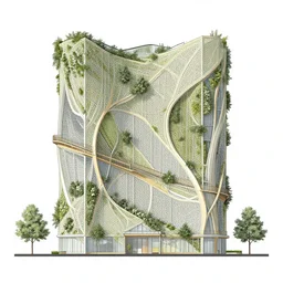biomimicry facade orthographic view