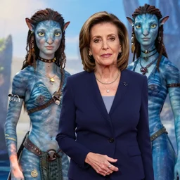 nancy pelosi as neytiri in avatar, by magali villeneuve and william bouguereau
