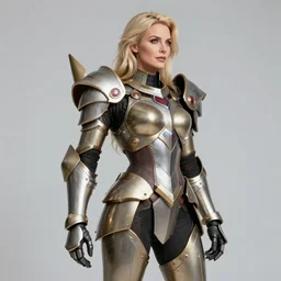 studio portrait of lawful good colorful female holy mecha paladin absurdly beautiful, elegant, mature blonde gravure idol looking right, ultrafine hyperrealistic detailed face illustration by kim jung gi, highly detailed faces, intricate linework, sharp focus, bright colors, matte, octopath traveler, unreal engine 5 highly rendered, global illumination, radiant light, intricate environment